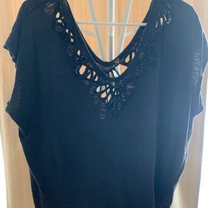 Free People Charcoal Gray detailed top